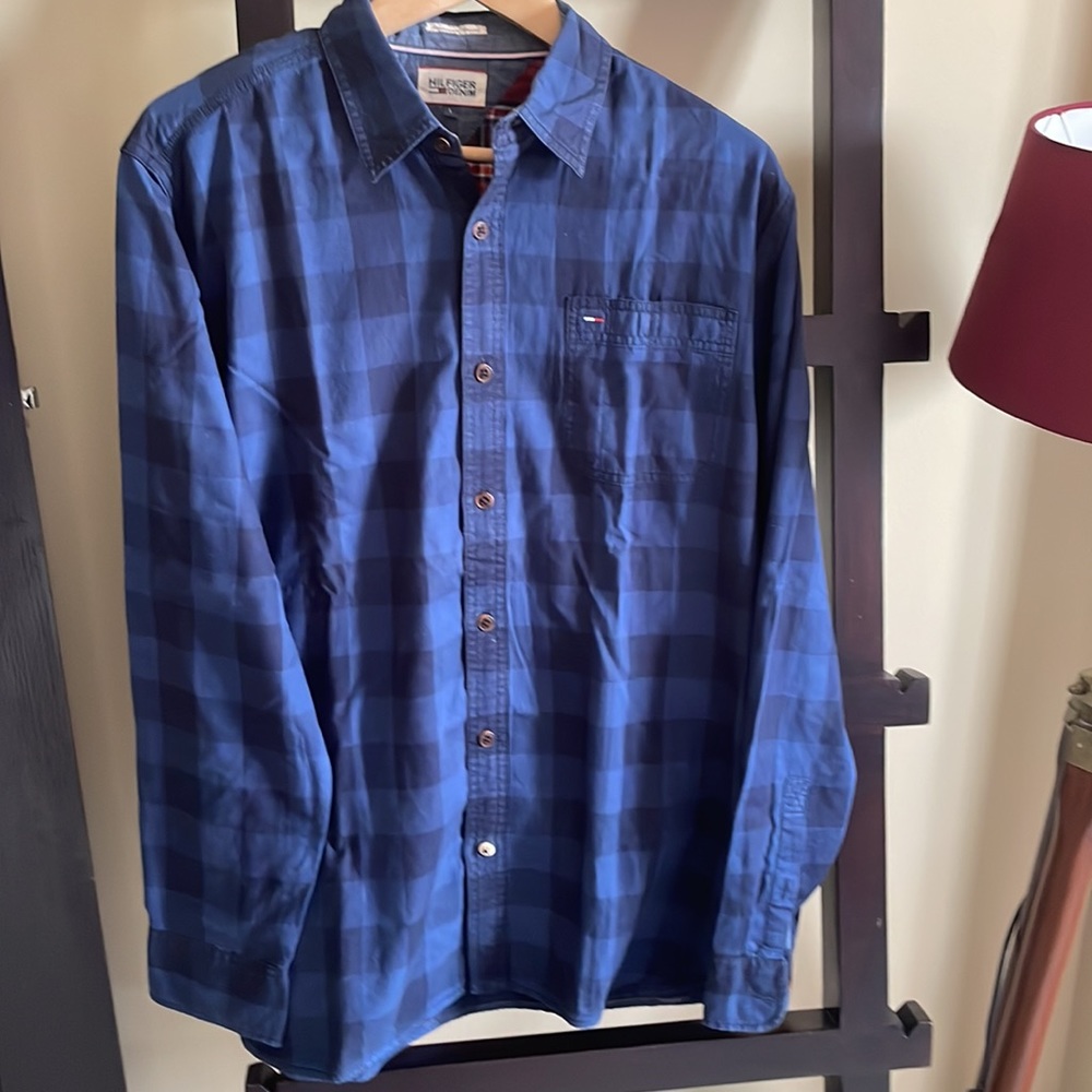 Tommy Hilfiger blue check casual shirt - Picture 1 of 15